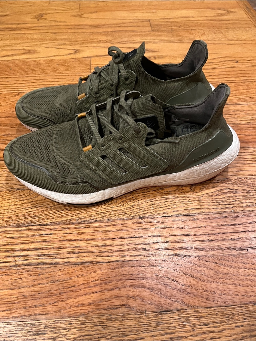 Adidas Ultraboost Men's Olive Green Knit Athletic size 12 M - Picture 4 of 11